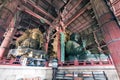 NARA PARK, JAPAN - OCTOBER 6, 2016: The main entrance to the temple Todai-ji. Great Buddha Hall. Royalty Free Stock Photo